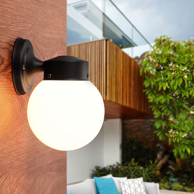 Avtoit | Globe Wall Lamp Vintage 1 Light Mini Wall Fixture with White/Clear Glass Shade for Bathroom