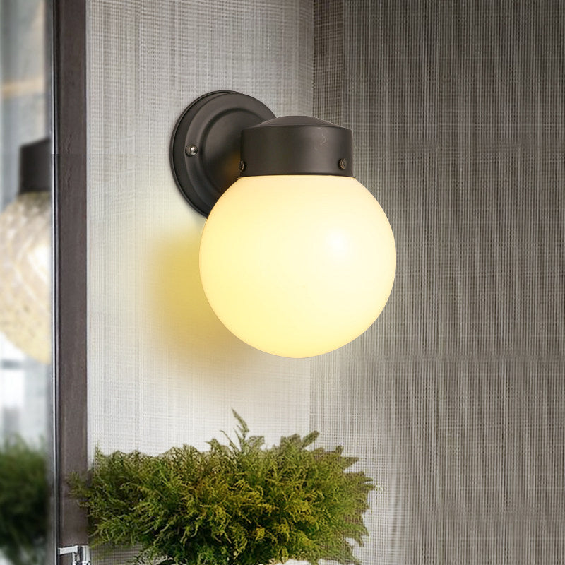 Avtoit | Globe Wall Lamp Vintage 1 Light Mini Wall Fixture with White/Clear Glass Shade for Bathroom