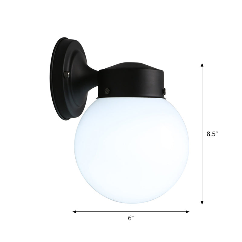 Avtoit | Globe Wall Lamp Vintage 1 Light Mini Wall Fixture with White/Clear Glass Shade for Bathroom