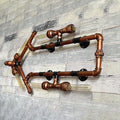 Avtoit | 6 Bulb Arrow-Shaped Wall Lamp with Tube Retro Industrial Bronze Wrought Iron Wall Lamp for Bathroom