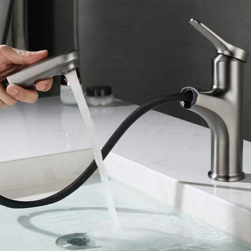 Avtoit | Modern Style Sink Faucet Single Handle Low Arc Pull Out Copper Sink Faucet
