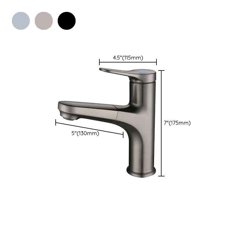 Avtoit | Modern Style Sink Faucet Single Handle Low Arc Pull Out Copper Sink Faucet