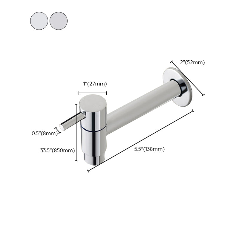 Avtoit | Contemporary Wall-Mounted Bathroom Faucet Single Hole Low Arc Solid Brass Circular Faucet