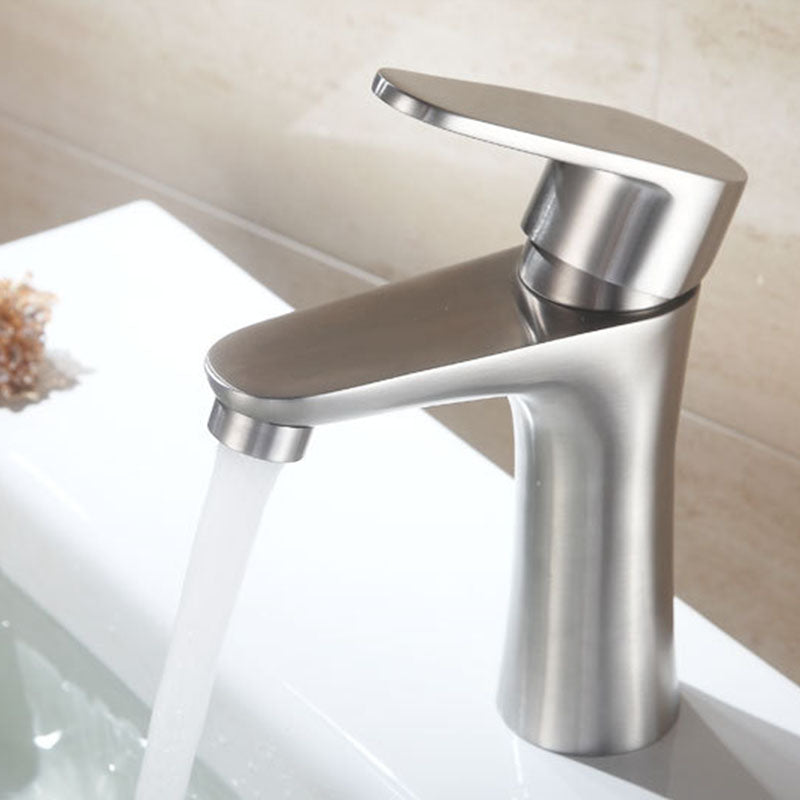Avtoit | Contemporary Stainless Steel Sink Faucet Lever Handles Low Arc Sink Faucet