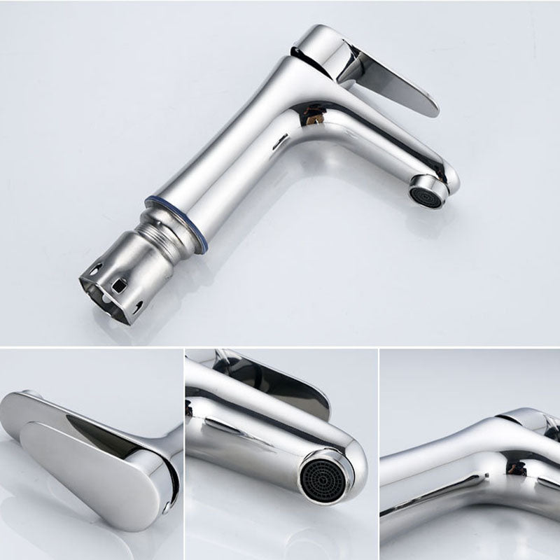 Avtoit | Contemporary Stainless Steel Sink Faucet Lever Handles Low Arc Sink Faucet