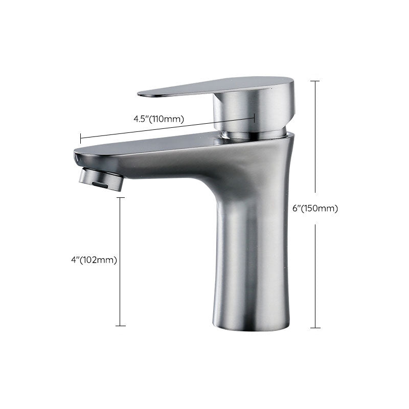 Avtoit | Contemporary Stainless Steel Sink Faucet Lever Handles Low Arc Sink Faucet