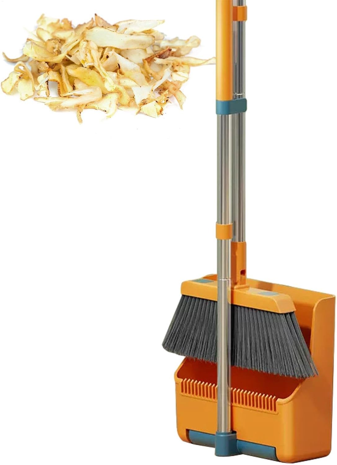 Avtoit | Large Broom and Dustpan Set – Long Handle with 180° Rotating Broom Head – Clavira