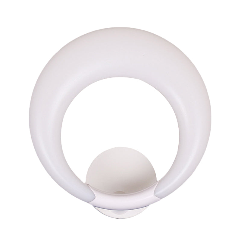 Avtoit | LED Nightstand Wall Lamp Nordic Style White/Black Wall Light with Circle Moon Acrylic Shade