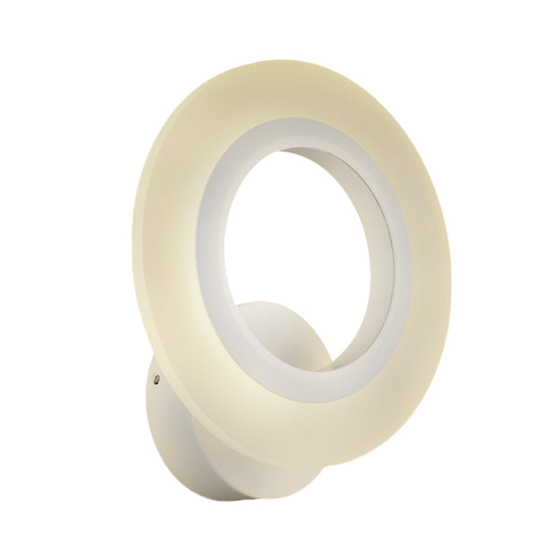 Avtoit | Modern LED Wall Mounted Light White Ring Wall Lamp with Acrylic Shade in Warm/White Light