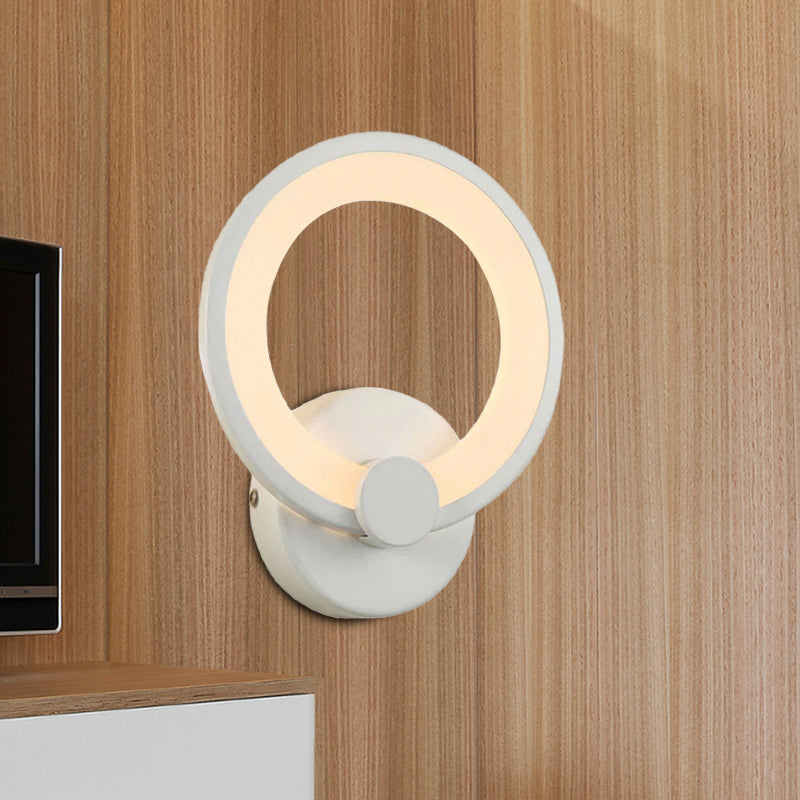 Avtoit | White Hoop Wall Spotlight Lighting Simple LED Acrylic Wall-Mounted Lamp Light for Corner
