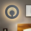 Avtoit | Gray Finish Round Wall Light Minimalist 7"/9" Dia LED Metal Wall Light for Living Room