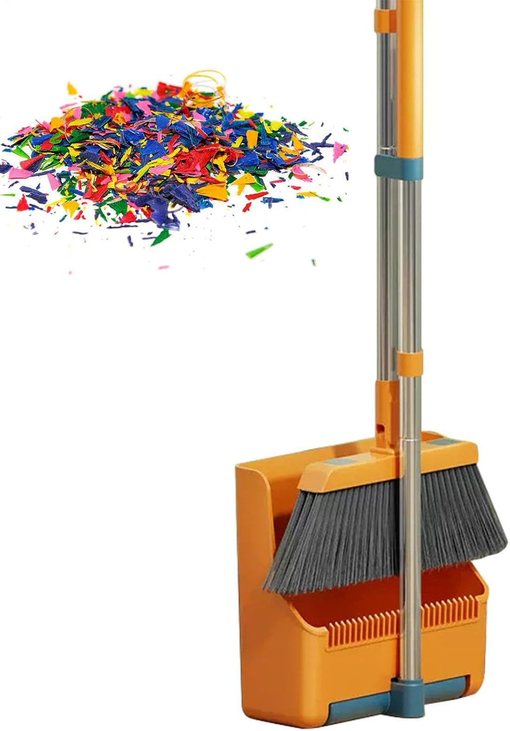 Avtoit | Large Broom and Dustpan Set – Long Handle with 180° Rotating Broom Head – Clavira