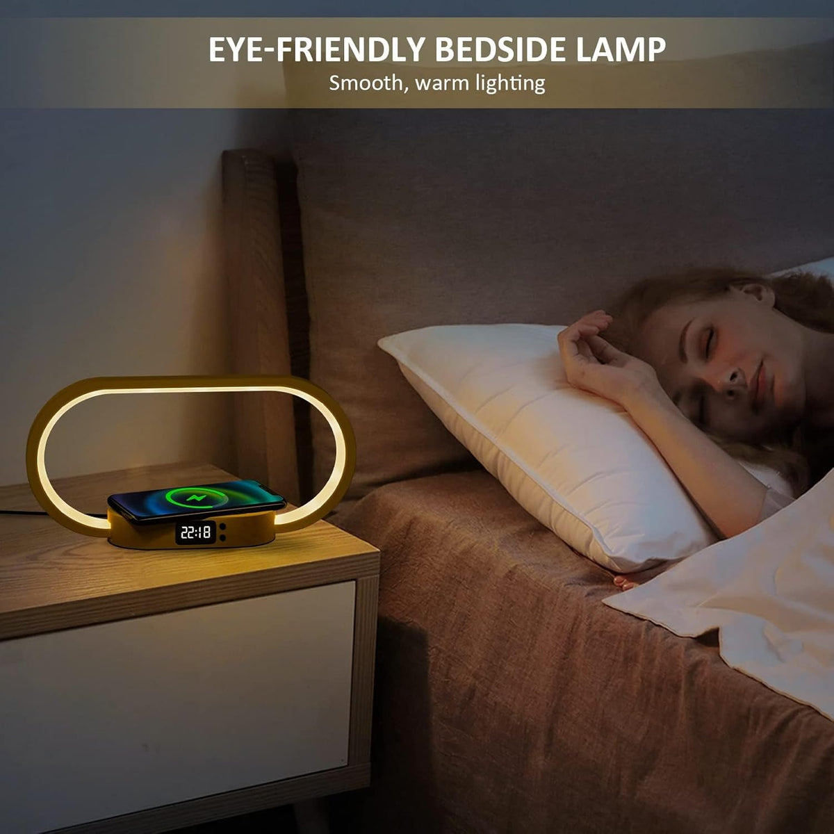 Avtoit | Wireless Charging Bedside Table Lamp with Clock – Lumora