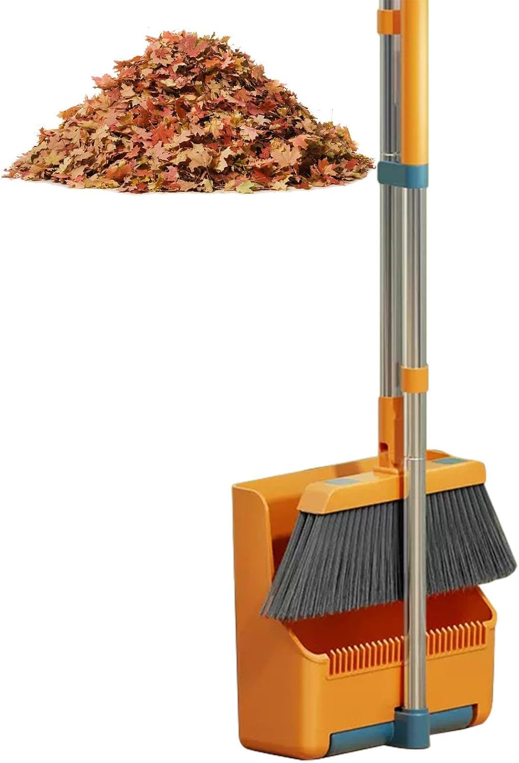 Avtoit | Large Broom and Dustpan Set – Long Handle with 180° Rotating Broom Head – Clavira