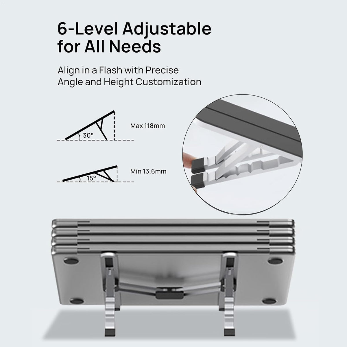Avtoit | Adjustable Laptop Stand – Foldable Cooling Notebook Mount for Office & Travel – Orvane