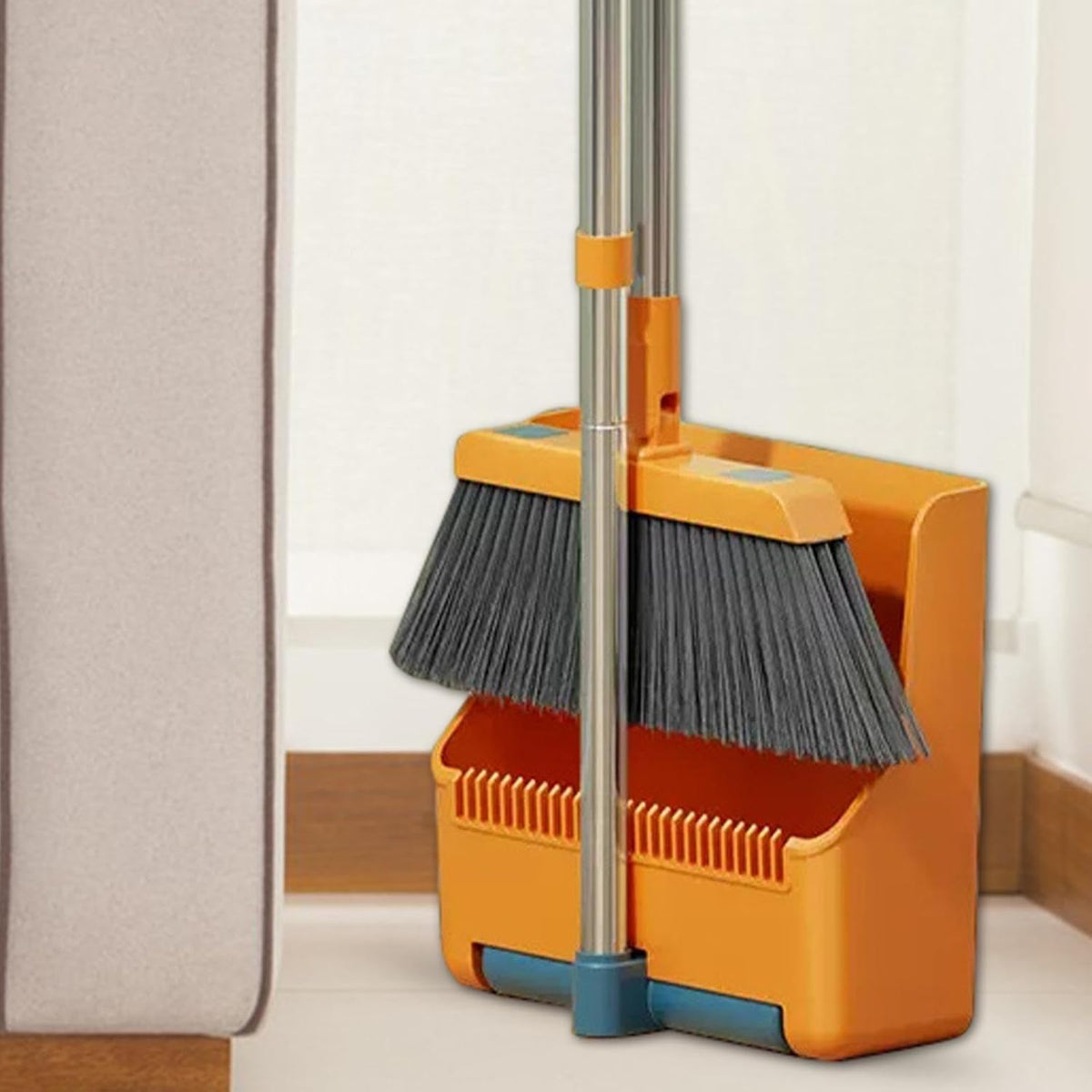 Avtoit | Large Broom and Dustpan Set – Long Handle with 180° Rotating Broom Head – Clavira