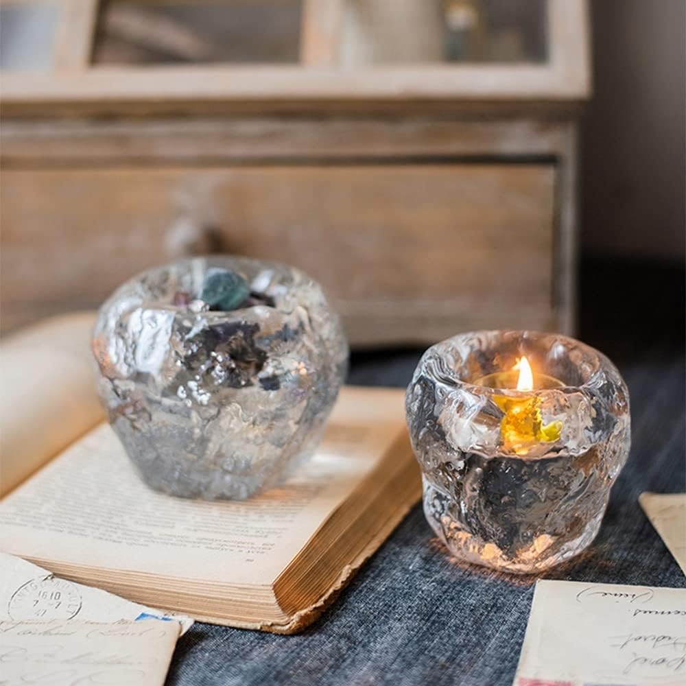Avtoit | Glass Tealight Holder – Decorative Candle Holder made of Clear Glass for Cozy Lighting