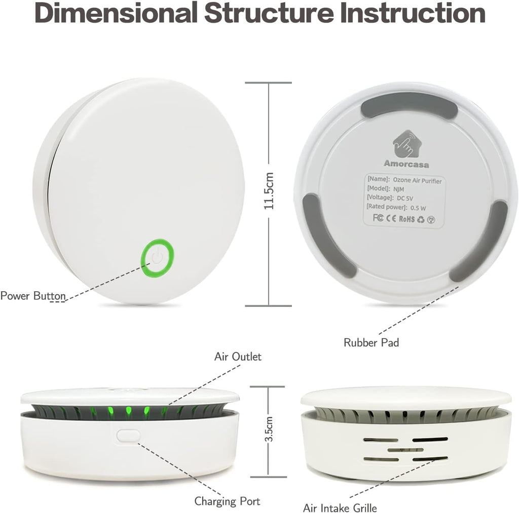 Avtoit | FreshAir Ozone Odour Eliminator – Portable Air Purifier for Smoke, Pet Smells & Household Odours