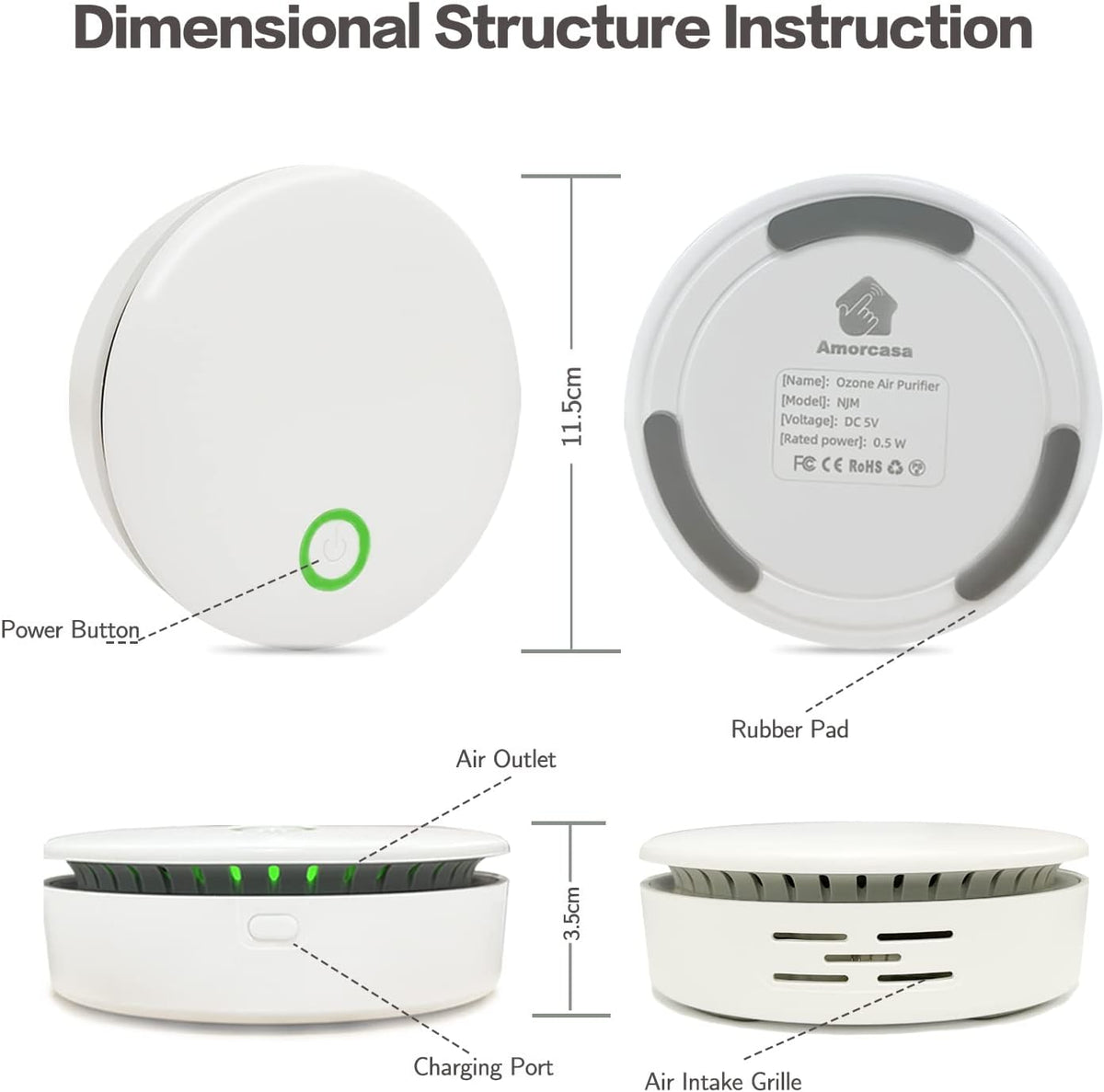 Avtoit | FreshAir Ozone Odour Eliminator – Portable Air Purifier for Smoke, Pet Smells & Household Odours