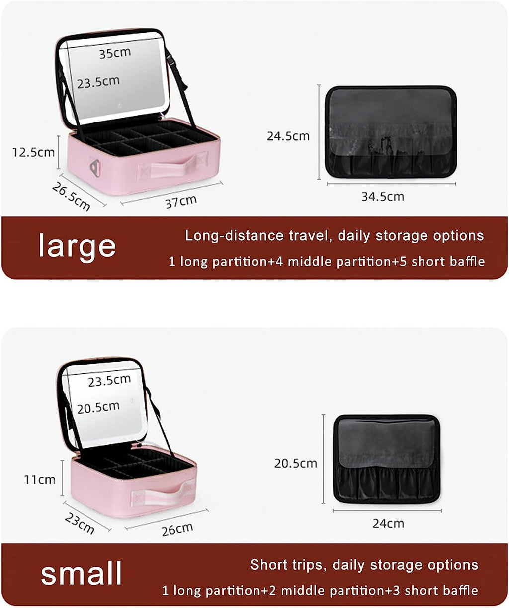 Avtoit | Portable Travel Makeup Case with LED Mirror & Adjustable Light