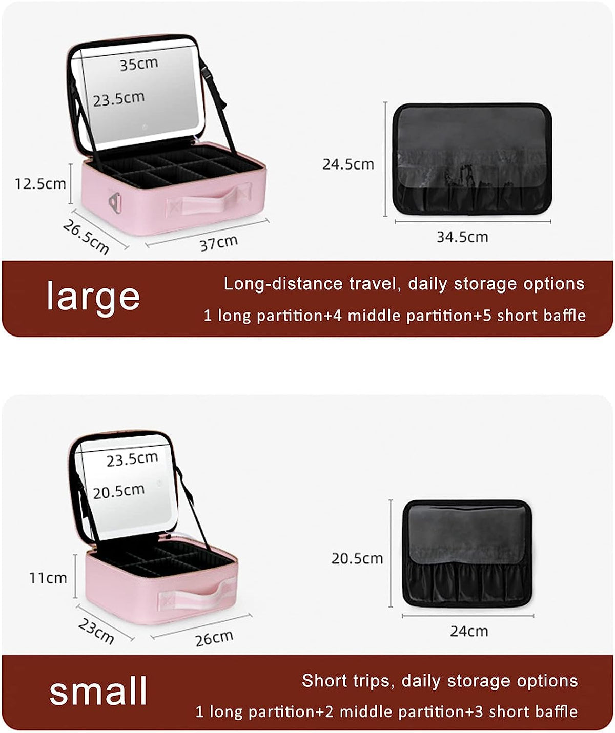 Avtoit | Portable Travel Makeup Case with LED Mirror & Adjustable Light