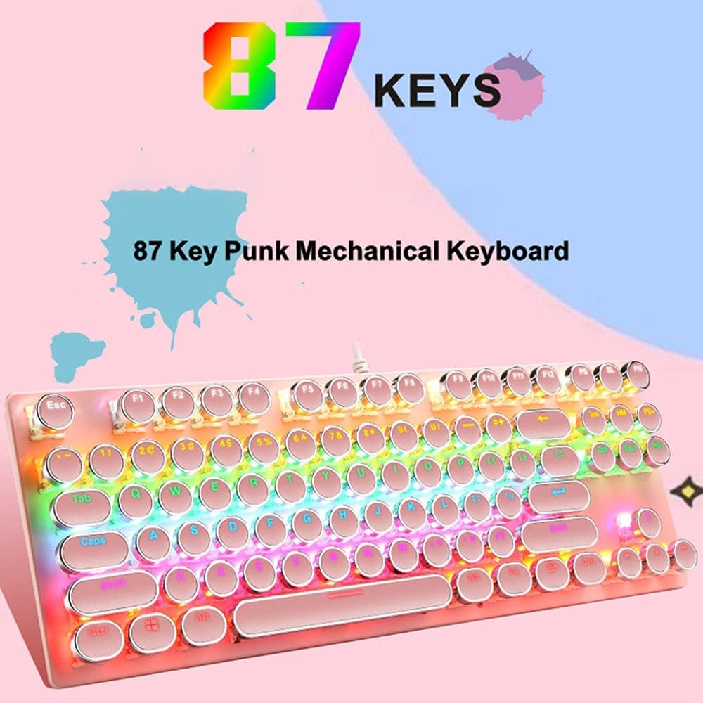 Avtoit | 87-Key Mechanical Gaming Keyboard RGB Backlit Blue Switch