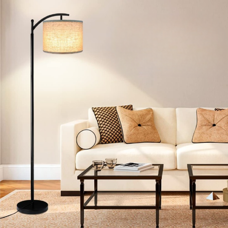 Avtoit | Floor lamp with 3 color temperatures LED bulb, floor lamp high industrial floor lamp reading for bedroom, office, white lampshade included