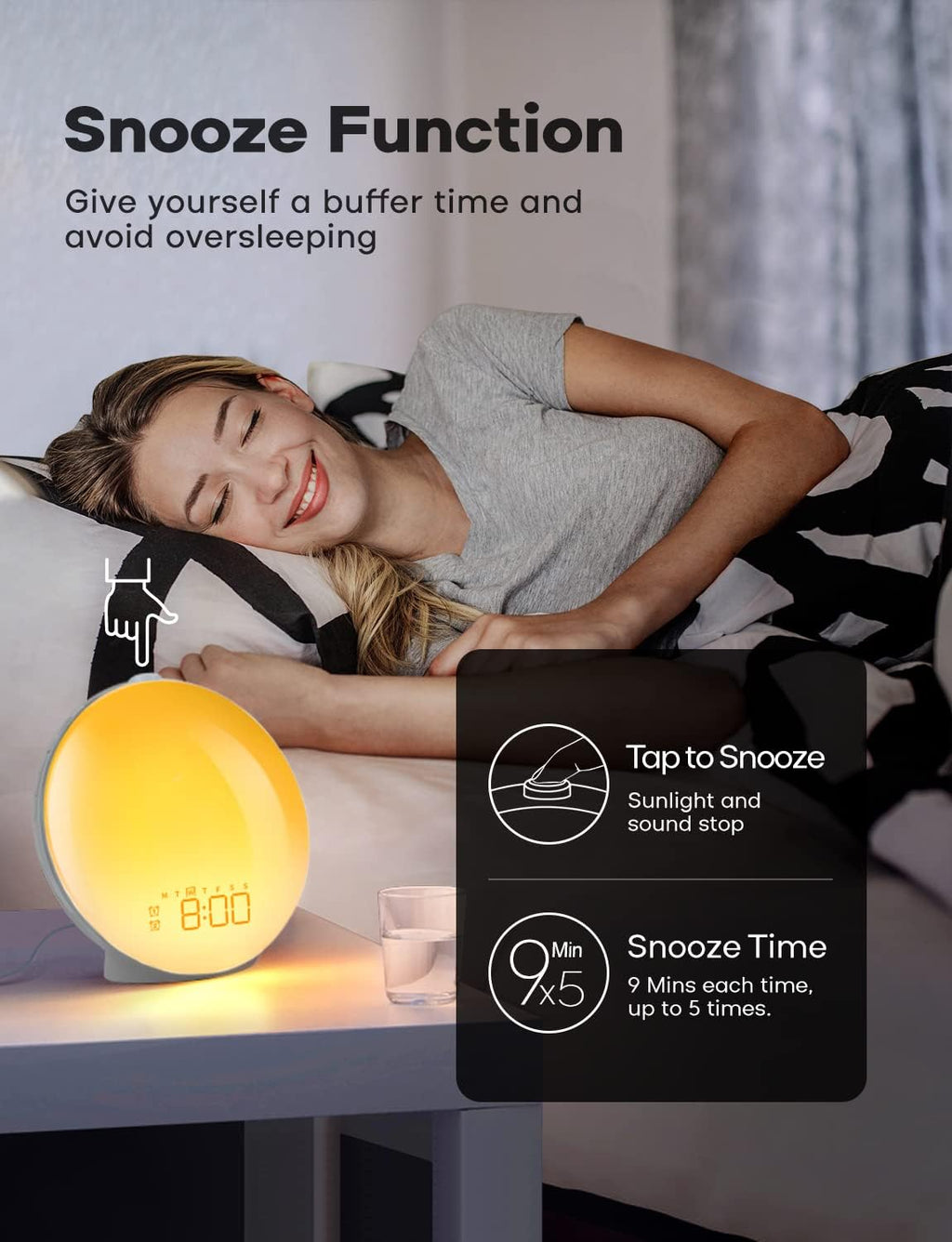Avtoit | GlowRise Natural Wake-Up Light Alarm Clock with Sunrise & Sunset Simulation