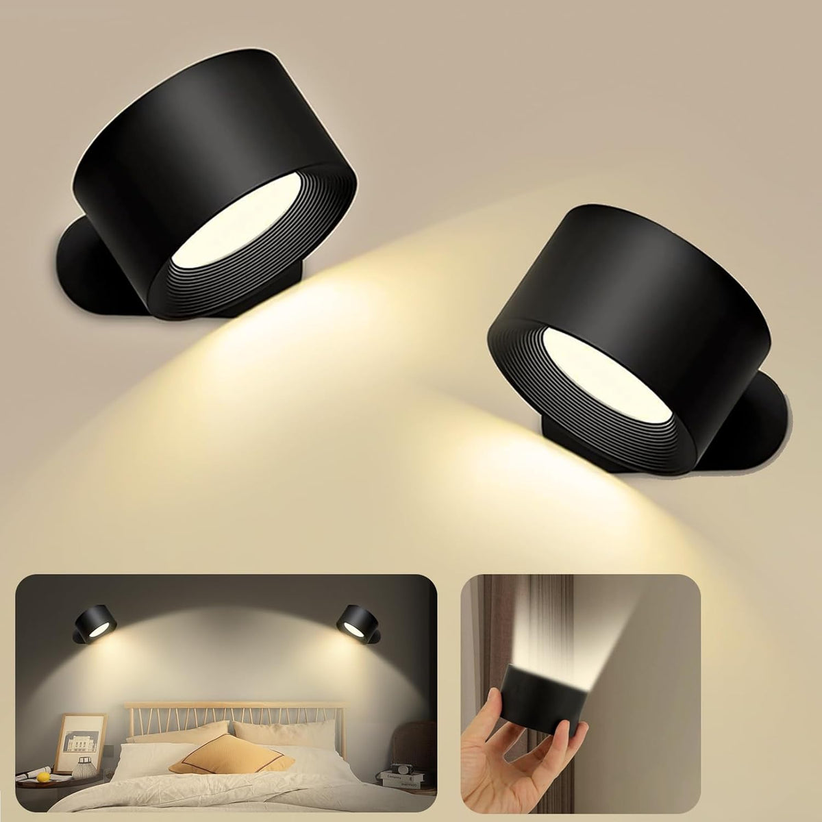 Avtoit | FlexiLamp – Wireless Rechargeable 360° LED Wall Light for Indoors & Outdoors