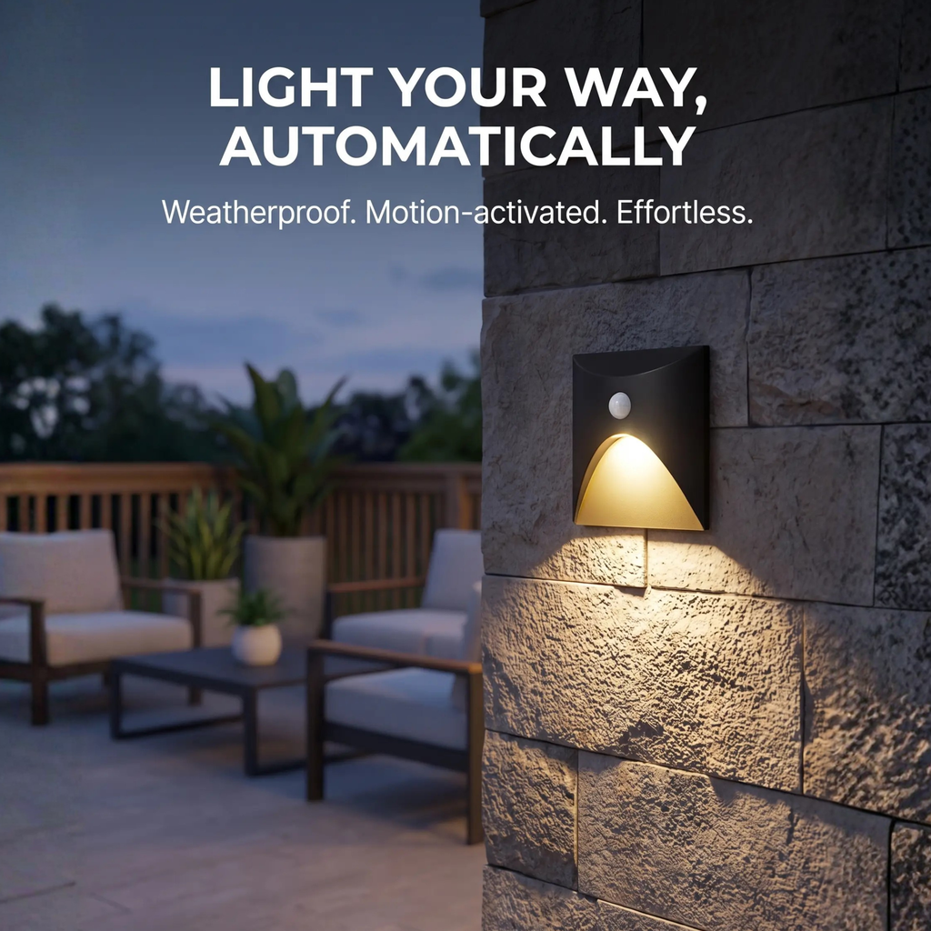 Avtoit | LuminiPath - Waterproof IP65 Wall Light - Indoor and Outdoor Wall Light - Motion Sensor Wall Light LED