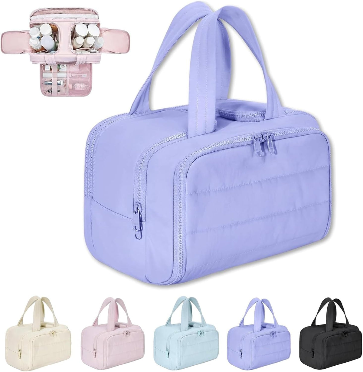 Avtoit | 4-in-1 Puffy Toiletry Bag for Women – Large Travel Makeup & Skincare Organiser
