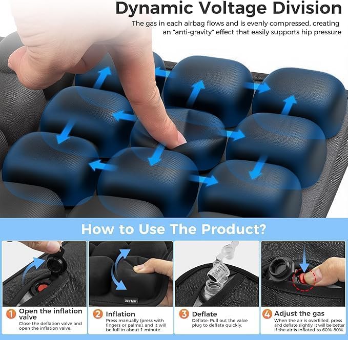 Avtoit | Inflatable Travel Seat Cushion with Ergonomic Pressure Relief – AirComfort
