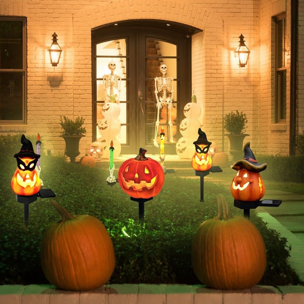 Avtoit | Halloween Solar Lights – Decorative LED Garden Lights with Pumpkin and Witch Designs