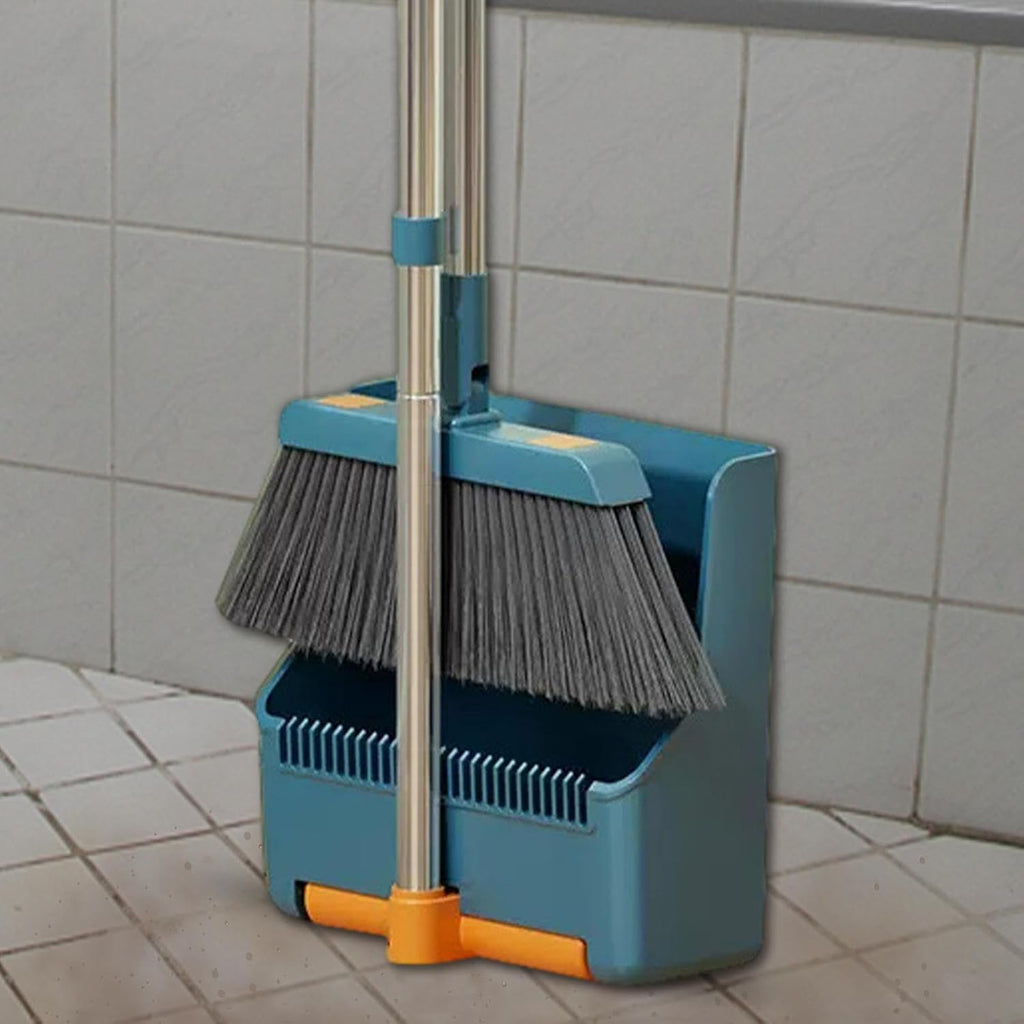 Avtoit | Large Broom and Dustpan Set – Long Handle with 180° Rotating Broom Head – Clavira