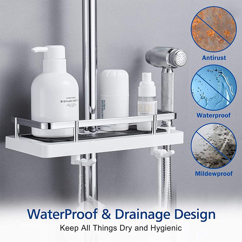 Avtoit | Bathroom Shelf Caddy for Shower Rod, No Drilling Pole Shower Storage Shelf Holder