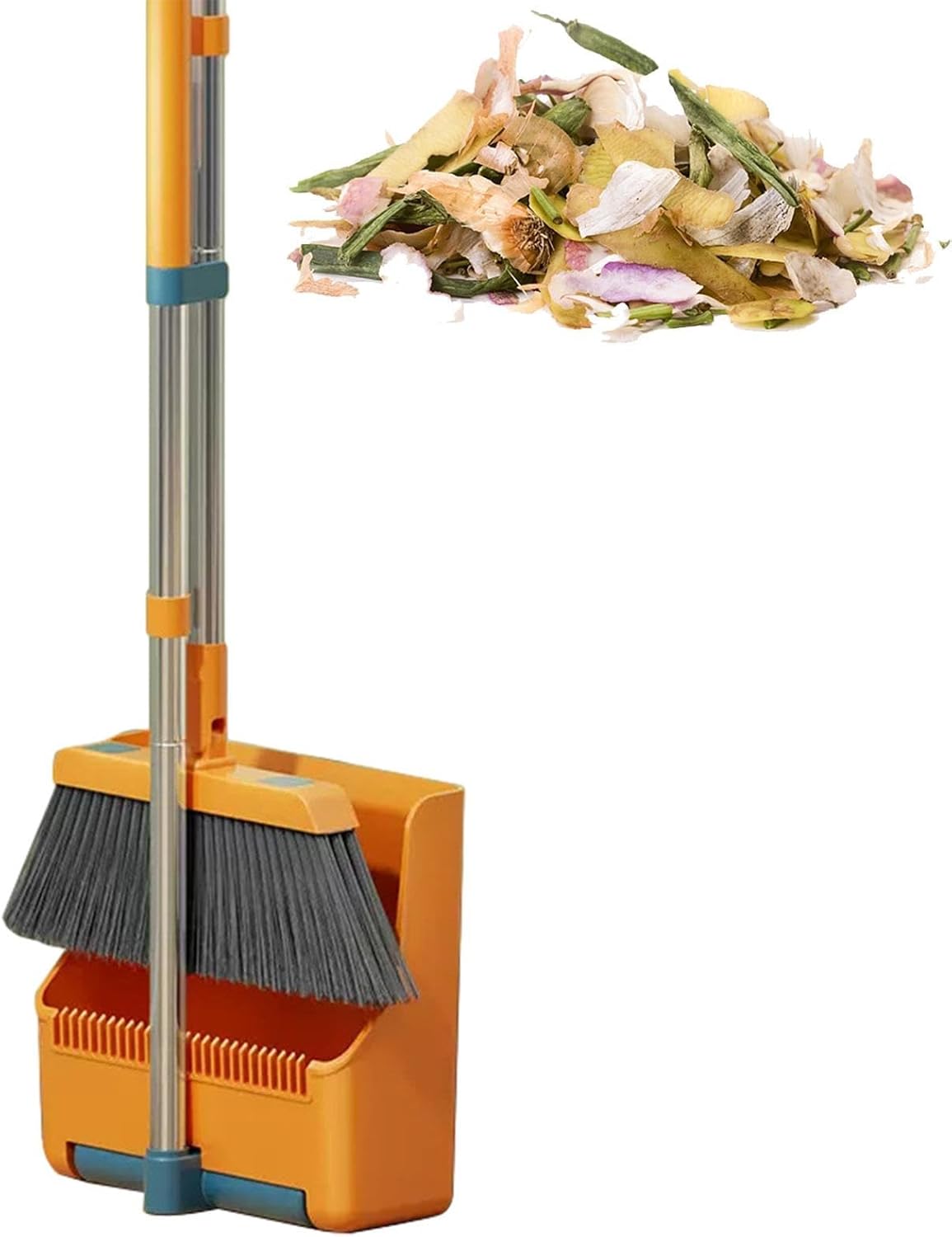 Avtoit | Large Broom and Dustpan Set – Long Handle with 180° Rotating Broom Head – Clavira