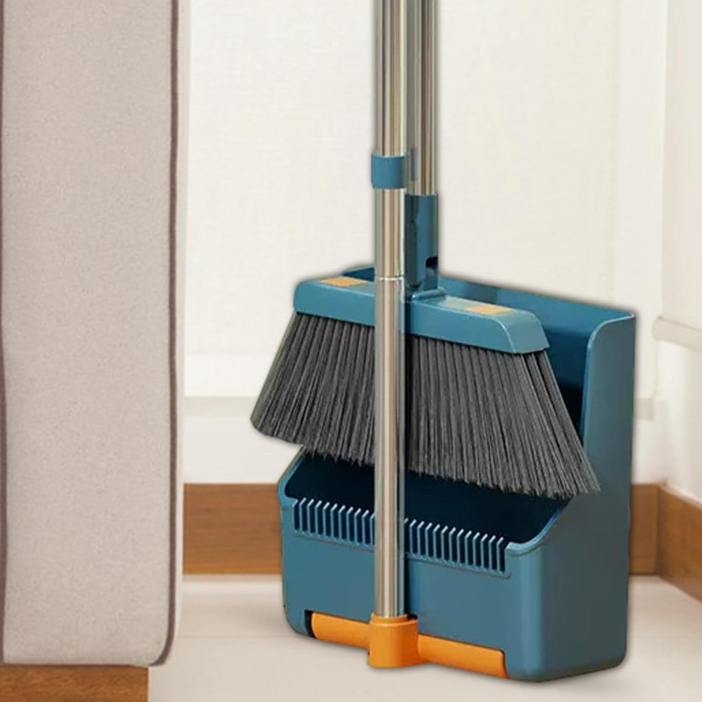 Avtoit | Large Broom and Dustpan Set – Long Handle with 180° Rotating Broom Head – Clavira