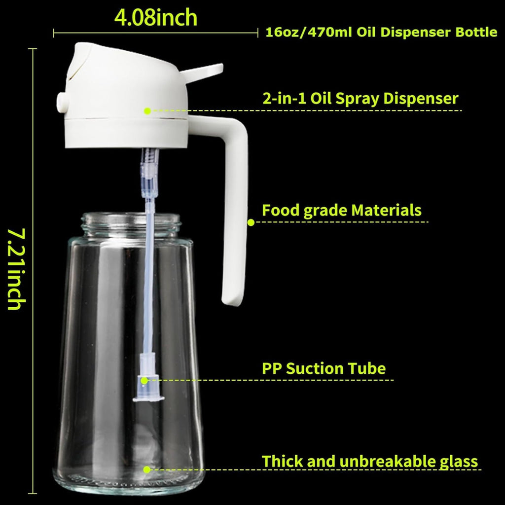 Avtoit | 2-in-1 Oil Dispenser Bottle | Oil Sprayer and Dispenser | Healthy Cooking