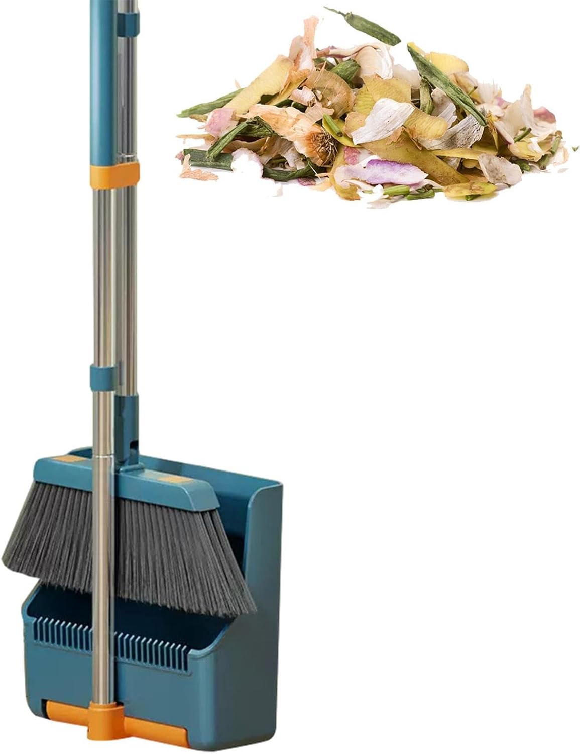Avtoit | Large Broom and Dustpan Set – Long Handle with 180° Rotating Broom Head – Clavira