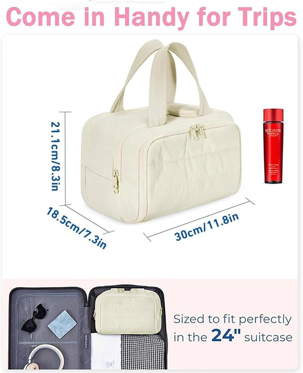 Avtoit | 4-in-1 Puffy Toiletry Bag for Women – Large Travel Makeup & Skincare Organiser