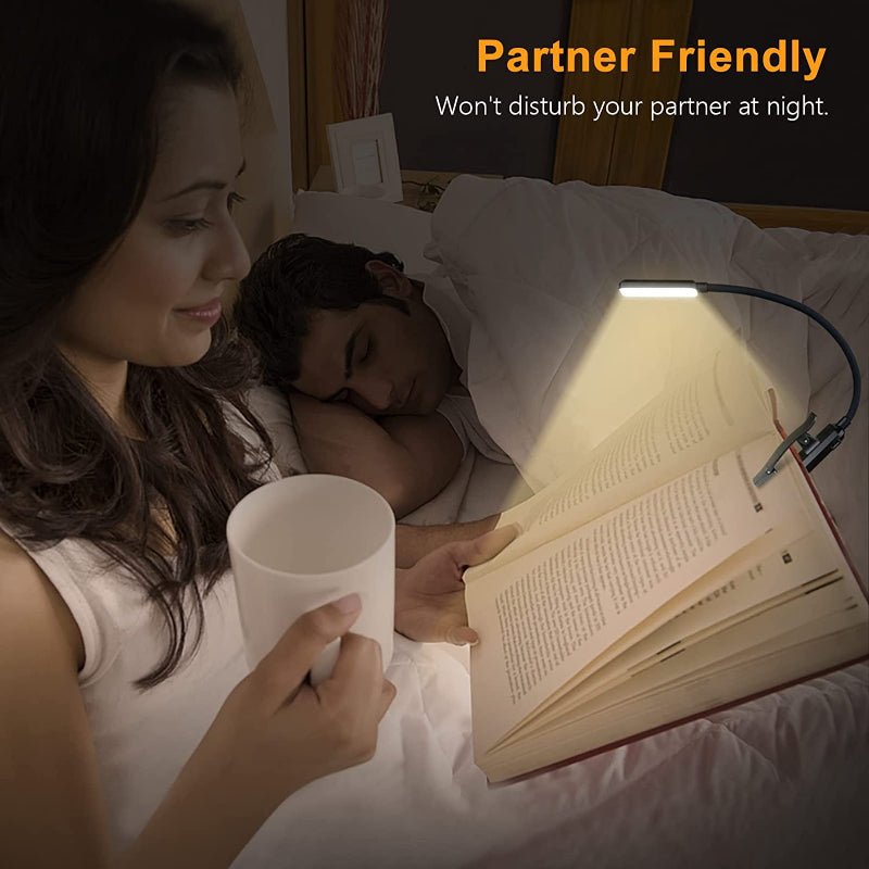 Avtoit | Buy 9 LED USB rechargeable reading lamp for reading in bed - eye-friendly, stepless dimmable | Small lightweight clip-on reading lamp