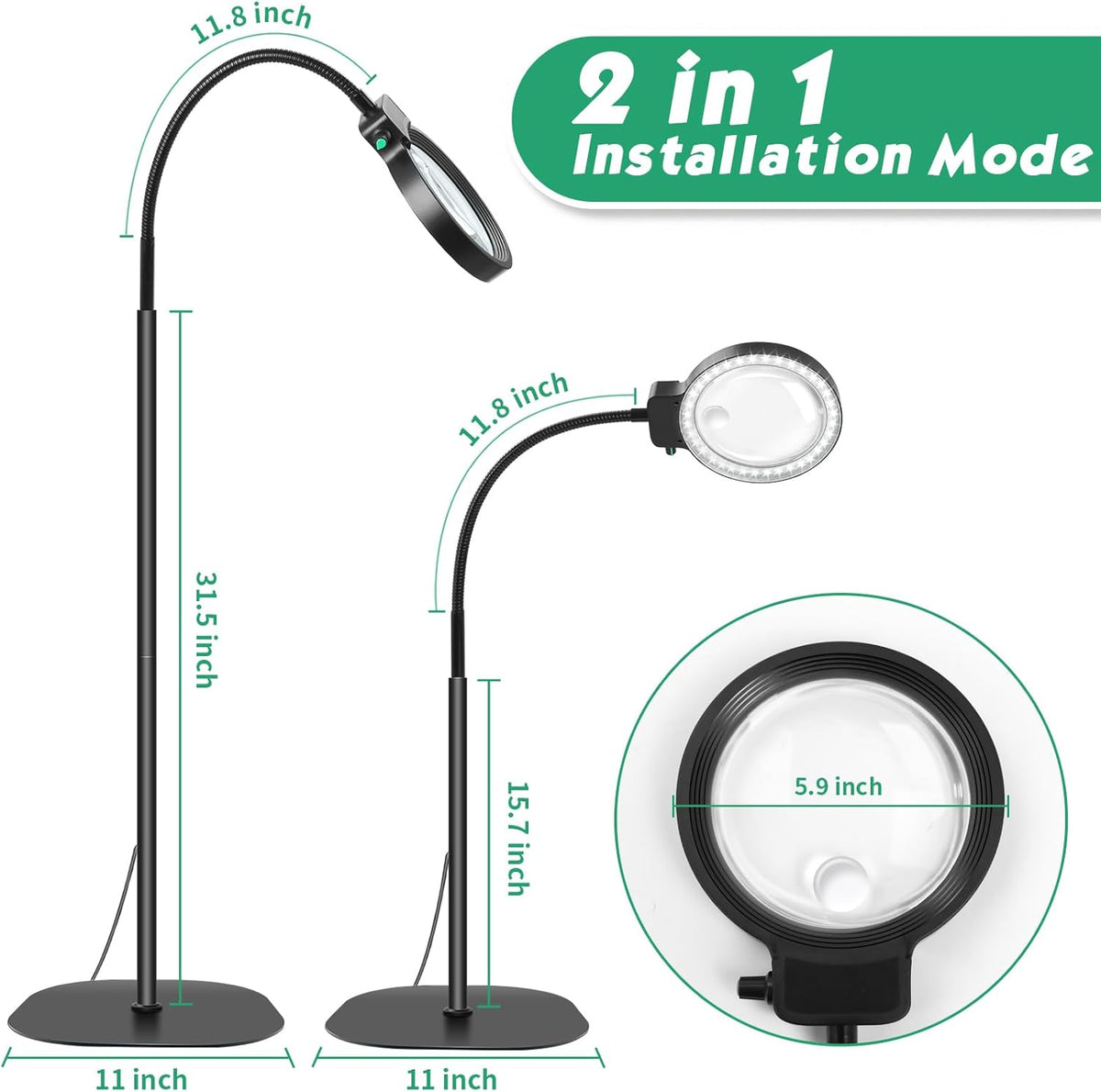 Avtoit | Full-Page Magnifying Glass with LED Light – Hands-Free Reading Aid for Books, Crafts & Hobbies