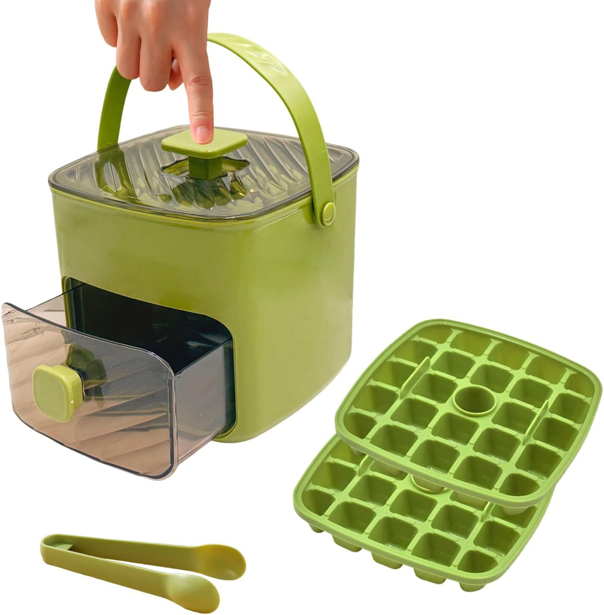 Avtoit | Ice cube tray with lid and waste, ice tray for freezer, flexible ice cube trays