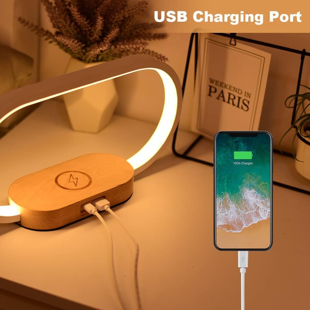 Avtoit | Wireless Charging Bedside Table Lamp with Clock – Lumora