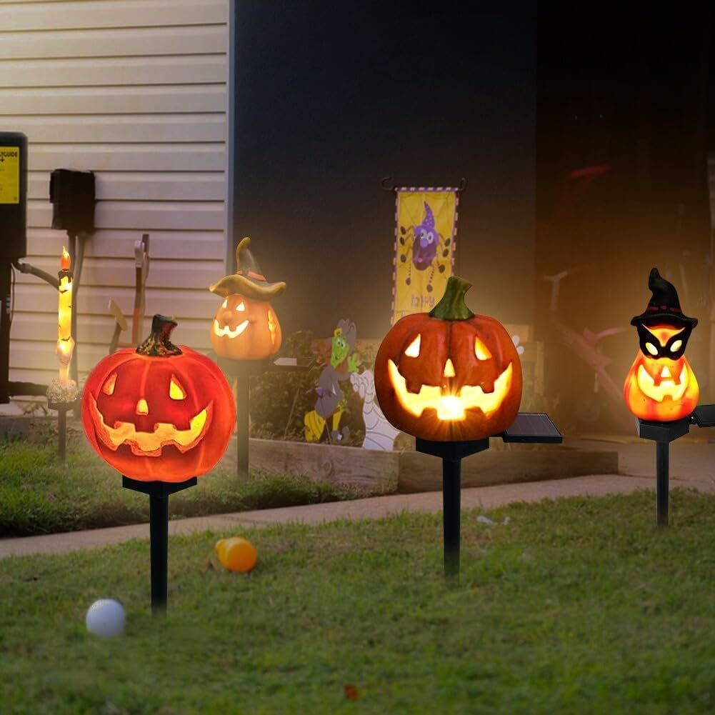 Avtoit | Halloween Solar Lights – Decorative LED Garden Lights with Pumpkin and Witch Designs
