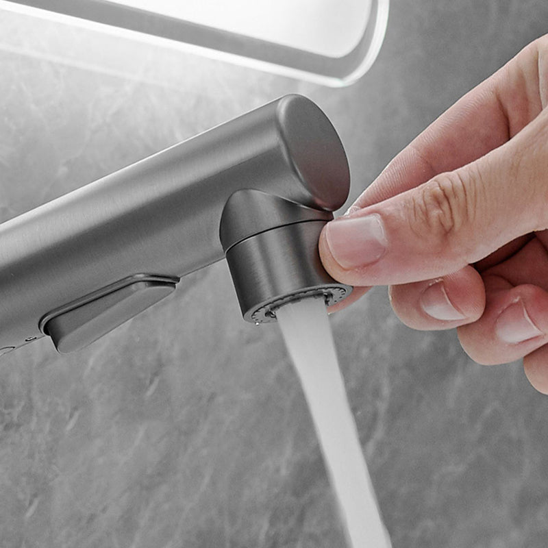 Avtoit | Modern Style Extendable Vessel Faucet Single Handle Low Arc Copper Vessel Faucet