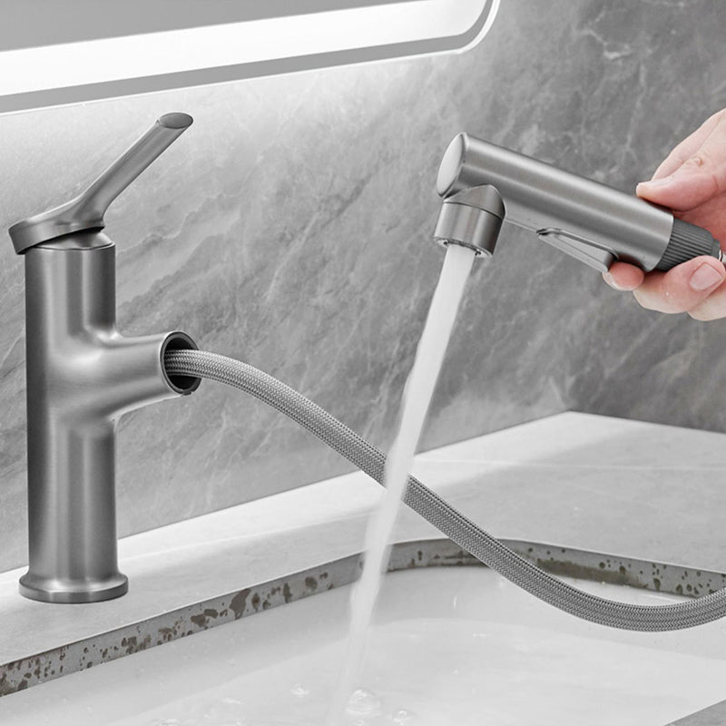 Avtoit | Modern Style Extendable Vessel Faucet Single Handle Low Arc Copper Vessel Faucet