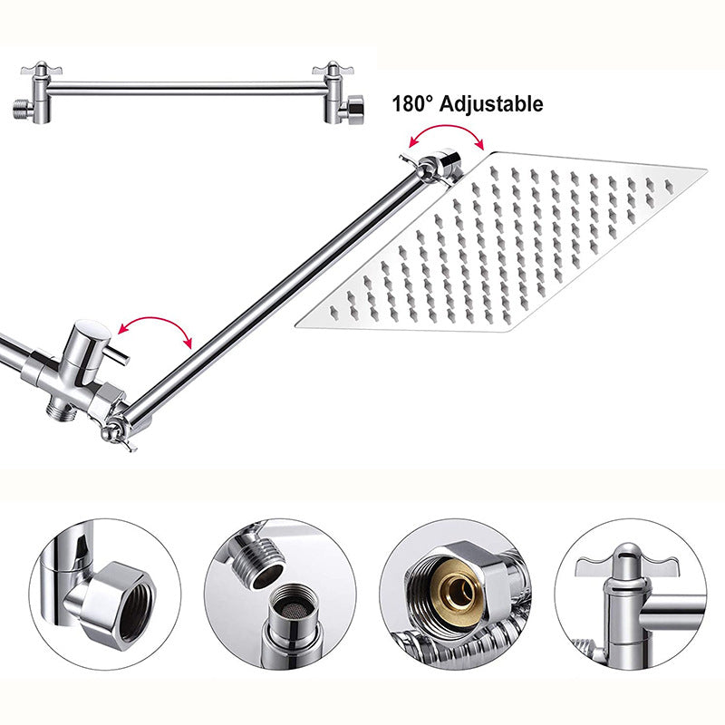 Avtoit | Square Shape Double Shower Heads Modern Home Metal Double Shower Heads