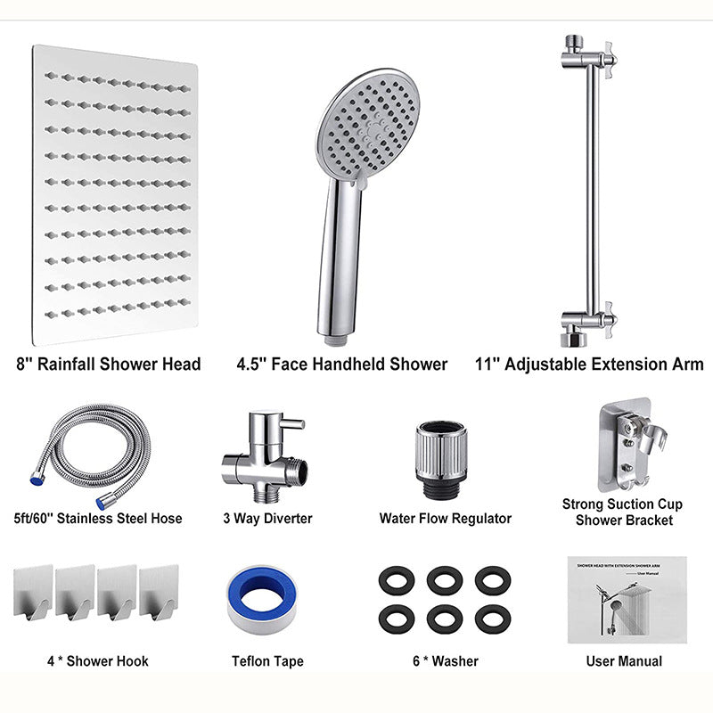 Avtoit | Square Shape Double Shower Heads Modern Home Metal Double Shower Heads