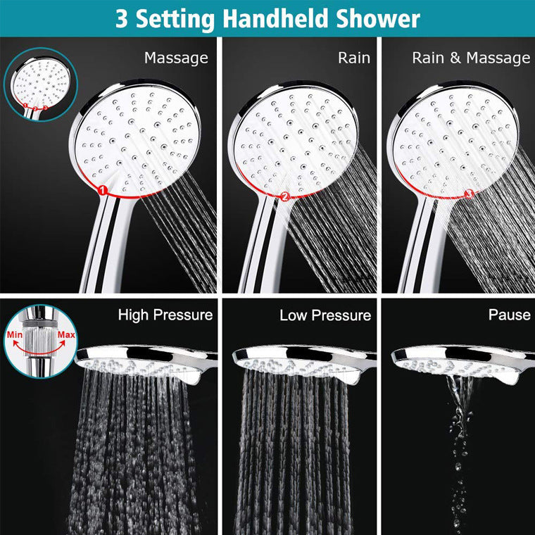 Avtoit | Square Dual Shower Head Traditional Wall Mounted Metal Dual Shower Head